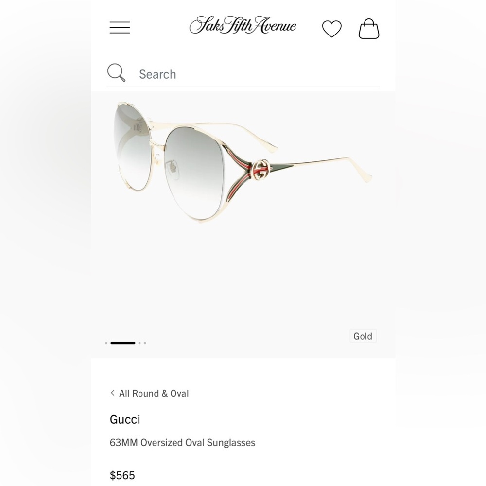 Gucci 63MM Oversized Oval Sunglasses NWOT​ - Picture 3 of 12